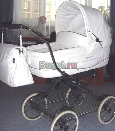 Коляска Inglesina Vittoria белоснежная кожа Москва