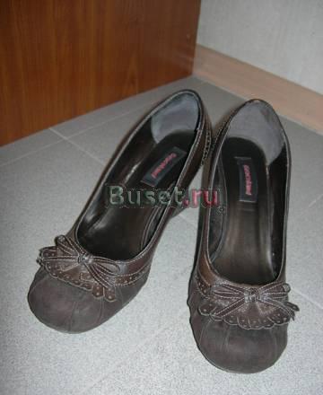 Продам туфли кожа танкетка коричневые 40 Москва