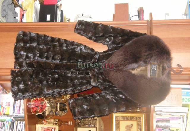 Шубка из лобиков норки с песцом Москва