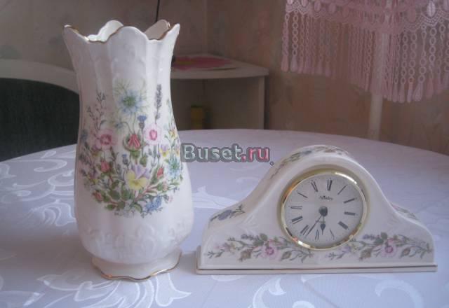 "Настольная ваза и часы " Англия "aynsley" Москва
