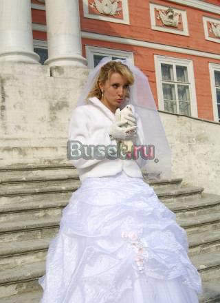 Свадебный белый полушубок Москва