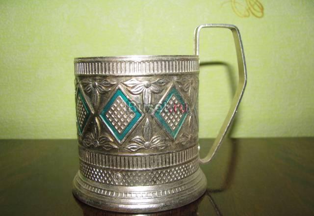 Подстаканник (ромбы, серебристо-зелёный) Новосибирск