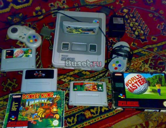Super nintendo 2 джойстика и 4 игры Москва