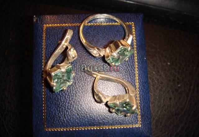 Серебро 925 ,набор серьги кольцо Москва