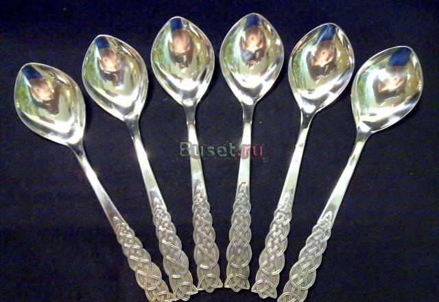 Столовые ложки. Серебро 875пр. 6шт Москва