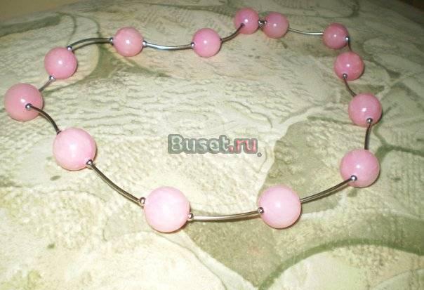 Ожерелье из розового кварца Москва