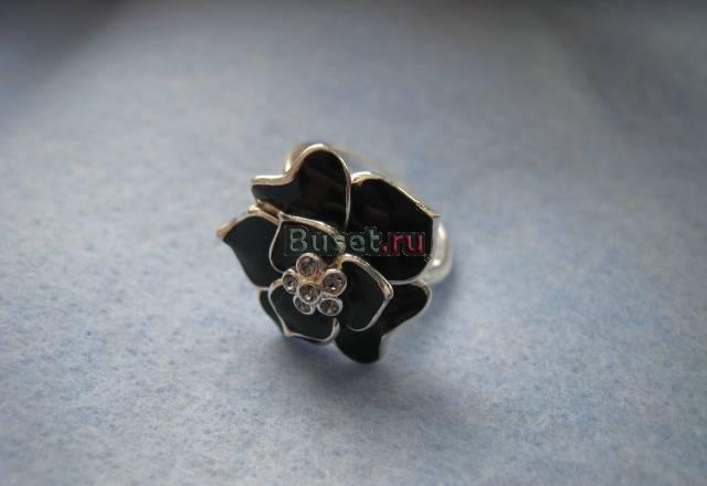 Новое колечко Черная роза из серебра" Москва