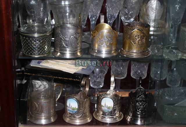 Самовар старинный, с подносом и подстаканниками Москва