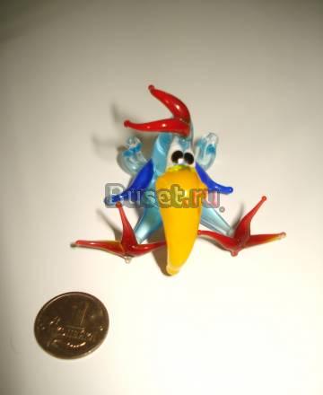 Стеклянная игрушка,фигурка из стекла, Птица Москва