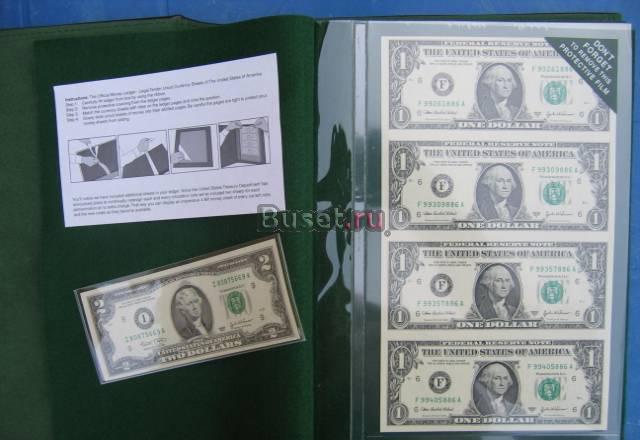 США uncut US currency US treasury gift SET Москва