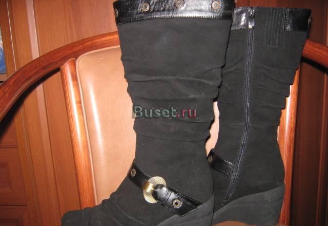 Черные зимние сапожки,38 р-р Москва