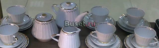 Чайный сервиз Вербилки костяной фарфор,позолота Москва