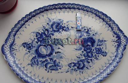 Гжель эксклюзив. Блюдо, поросятница Москва