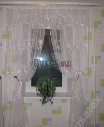 Белая органза с вышивкой на кухню Москва