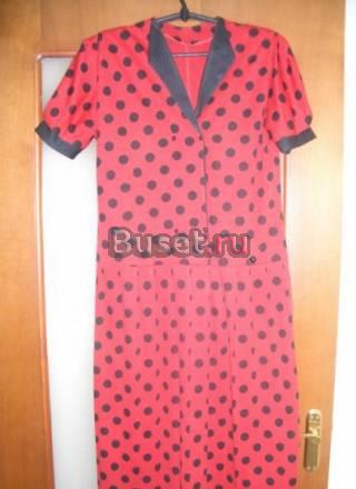 Платье красное в черный горох Одинцово