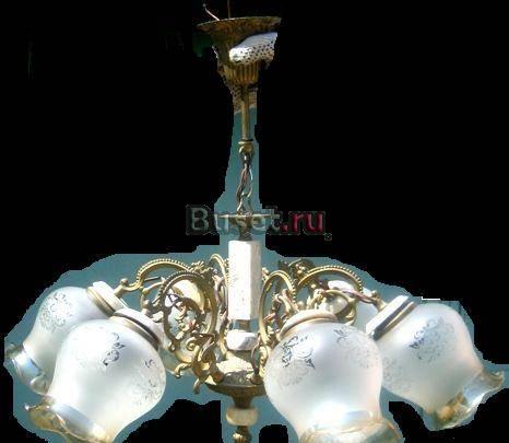 Бронзовая люстра с отделкой из оникса Москва