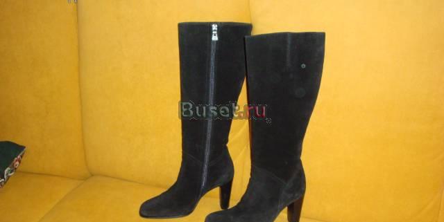 Сапоги замшевые черные демисезон Москва