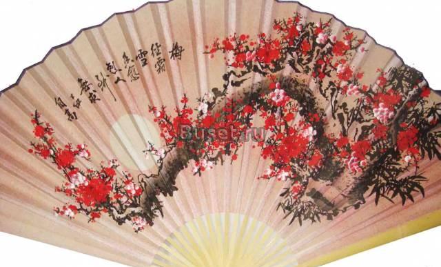 Веер настенный "Ветка сакуры " розовый Москва