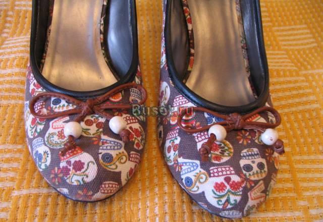Туфли из текстиля с черепками Екатеринбург