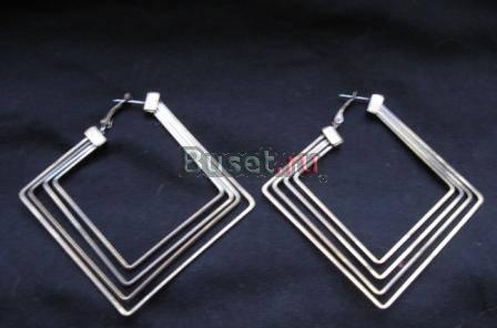 Серьги (крупные, квадратные) - бижутерия Москва