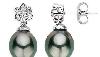 Серебряные серьги-тайский жемчуг,бриллианты превью 101868.