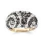 Золотое кольцо-черные,белые бриллианты 1,25 карата превью 109437.
