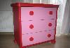 Комод детский розовый с красным превью 133088.