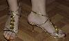 Гламурные золотистые босоножки превью 174930.
