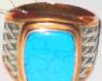Кольцо Серебро 925+позолота 585, Бирюза, р. 20 превью 202647.