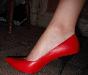 Красные кожанные лодочки превью 215889.