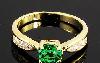 Кольцо с изумрудом и топазами превью 234674.
