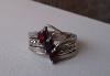 Превью Серебряное кольцо с гранатами Москва - 1