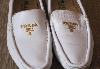 Превью Мокасины Prada кожаные белые 36 размера за 2 500 р Москва - 1