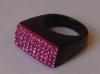 Кольцо из чёрного дерева с стразоми Swarovski превью 473464.
