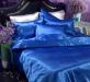 Комплект постельного белья "под шелк", цвет синий превью 488771.