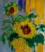 Картина из стекла. Витраж. Подсолнухи превью 646184.