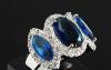 Превью Роскошное кольцо с сапфирами и топазами Москва - 2