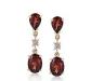 Золотые серьги-гранаты,бриллианты превью 713090.