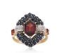 Золотое кольцо-гранаты,сапфиры,бриллианты превью 723603.