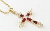 Крестик с рубинами и бриллиантами превью 729037.
