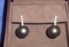 Серьги из белого золота,с брилл.и черным жемчугом превью 729366.