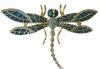 Брошь стрекоза с кристаллами swarovski превью 780373.