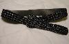 Черный ремень с интересным рисунком превью 80411.