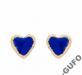 Cерьги детские золото+эмаль сердечки превью 812735.