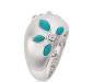 Превью Дизайнерское серебряное кольцо-бирюза,бриллианты Москва - 1