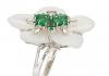 Превью Серебряное кольцо-изумруды,перламутр,бриллиант Москва - 1