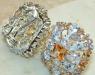 Превью Золотые и белые топазы, серебро 925, серьги Москва - 1
