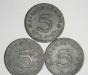 Три монетки по 5 пфеннингов Третий Рейх превью 894661.