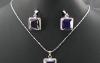 Набор с аметистами и бриллиантами (кулон и серьги) превью 910676.