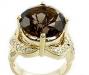 Золотое кольцо-бриллианты 0,5 карата,раухтопаз превью 950505.